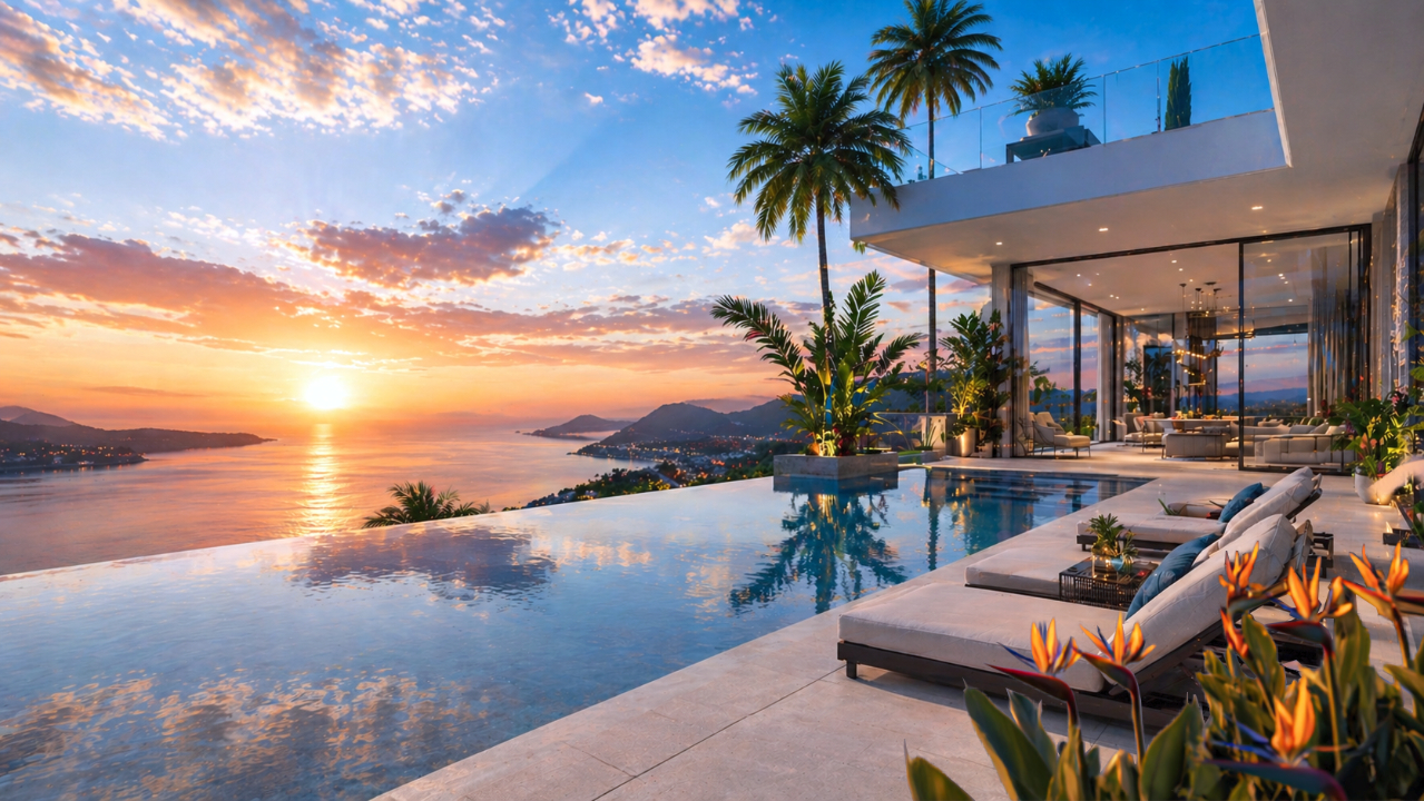 Luxury waterfront skyline